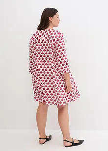 Robe-tunique avec col V et empiècement en dentelle, bonprix