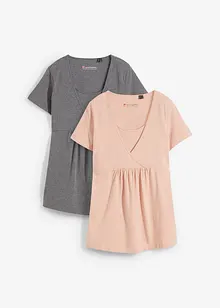 Lot de 2 T-shirts de grossesse et d'allaitement, bonprix