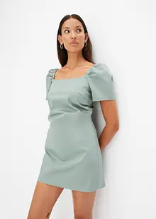 Robe courte à manches bouffantes et col bardot, bonprix