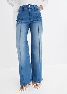 Pantalon Marlene, denim à boutons décoratifs, bonprix