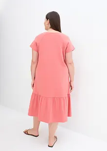 Robe en jersey coton avec détail décolleté et manches papillon, longueur genou, bonprix