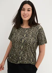 T-shirt long à imprimé animal avec viscose, bonprix