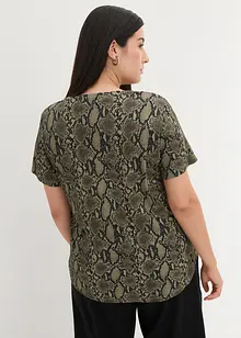 T-shirt long à imprimé animal avec viscose, bonprix