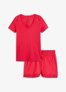 Pyjashort avec empiècement dentelle, bonprix