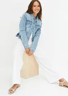 Veste en jean avec broderie et dentelle, bonprix