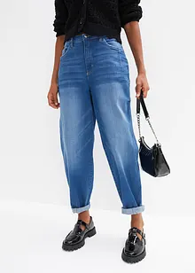 Jean barrel taille haute en coton, bonprix