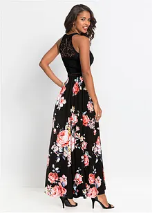 Robe longue estivale avec imprimé floral et dentelle, bonprix