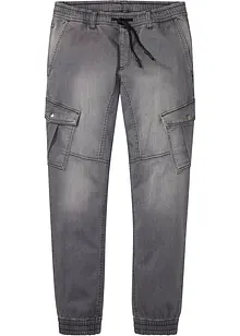 Jean jogger droit avec poches cargo, Regular, bonprix