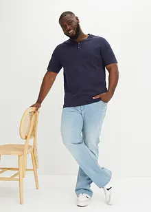 Lot de 2 T-shirts col tunisien 100 % coton, bonprix