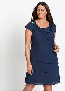 Robe courte look superposé avec accessoire sur l’épaule, bonprix