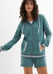 Sweat zippé à capuche 100% coton, bonprix