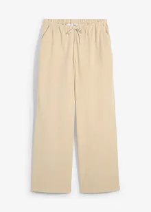 Pantalon ample en velours côtelé avec lien à nouer, taille haute, bonprix