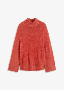 Pull boxy en fil plume à manches larges, bonprix