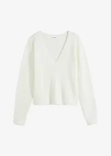 Pull court en maille ajourée, bonprix