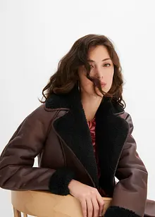 Veste aspect shearling à poches, bonprix