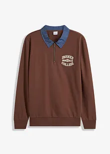 Sweat à col polo, bonprix