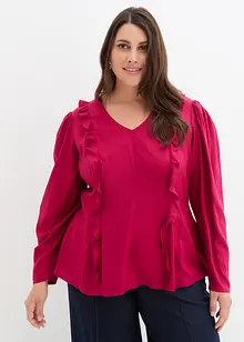 Blouse à volants en viscose fluide, bonprix