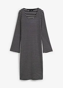 Robe rayée en jersey côtelé, bonprix