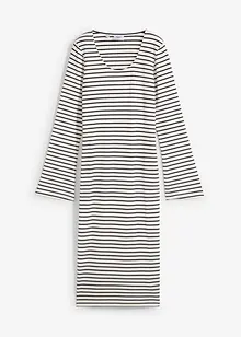 Robe rayée en jersey côtelé, bonprix