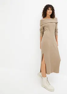 Robe en maille à encolure Bardot, bonprix