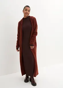 Robe longue en fine maille à col montant, manches longues, bonprix