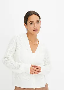 Gilet court en maille ajourée, bonprix