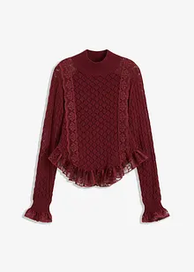 Pull en maille avec dentelle, bonprix