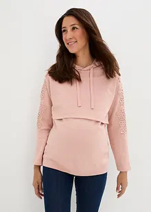 Sweat-shirt de grossesse /d'allaitement avec dentelle, bonprix