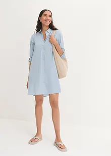 Robe-chemise courte et tissée à base arrondie, bonprix