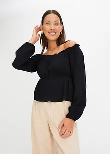 Blouse Carmen, effet froissé, bonprix