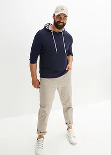 T-shirt manches longues à capuche en coton, bonprix