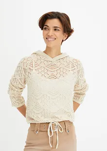 Pull en maille légère à capuche, bonprix