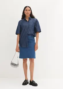 Chemise extensible et oversize en jean, demi-manches, bonprix