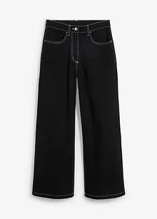 Pantalon twill ample avec coutures contrastantes et taille confortable, bonprix