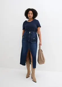 Jupe longue en jean extensible, bonprix