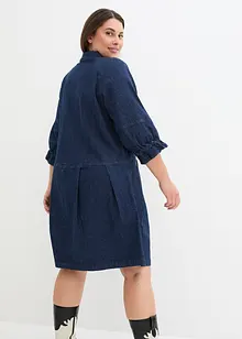 Robe courte et trapèze en jean, manches bouffantes 3/4, bonprix