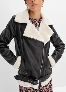 Veste biker longue, bonprix