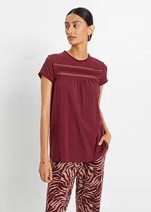 T-shirt en coton avec dentelle, bonprix