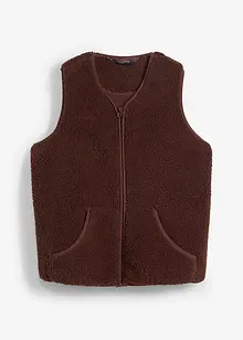 Gilet sans manches en maille peluche avec poche kangourou, bpc bonprix collection