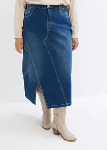 Jupe asymétrique en jean extensible, bonprix