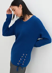 Pull en coton à laçage, oversize, bonprix