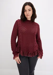 Pull en maille avec dentelle, bonprix