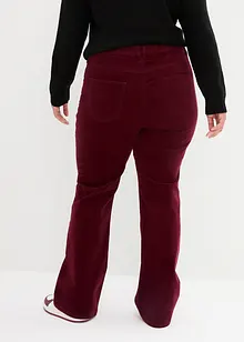 Pantalon Flare en velours côtelé extensible avec taille haute confortable, bonprix