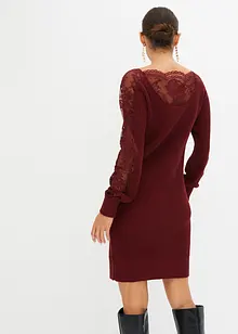 Robe en maille à empiècement dentelle, bonprix