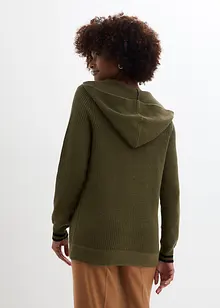 Pull à capuche avec motif torsadé raffiné, bonprix