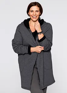 Sweat zippé à capuche avec polaire peluche, bonprix