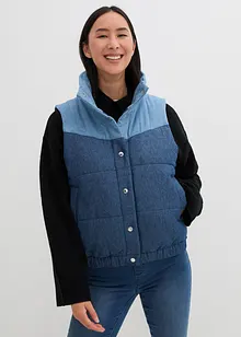 Gilet sans manches matelassé en jean, bonprix