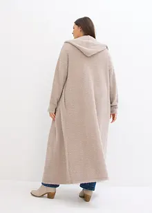 Long manteau en maille fil plume, bonprix