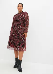 Robe midi imprimée en mesh, bonprix