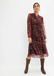 Robe midi imprimée en mesh, bonprix